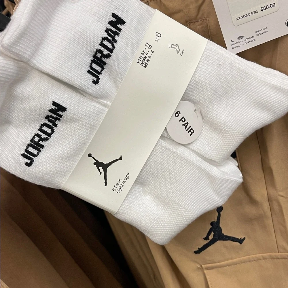 Jordan White Crew Socks 6-Pack JORDAN JUMPMAN CREW Socks  6PK